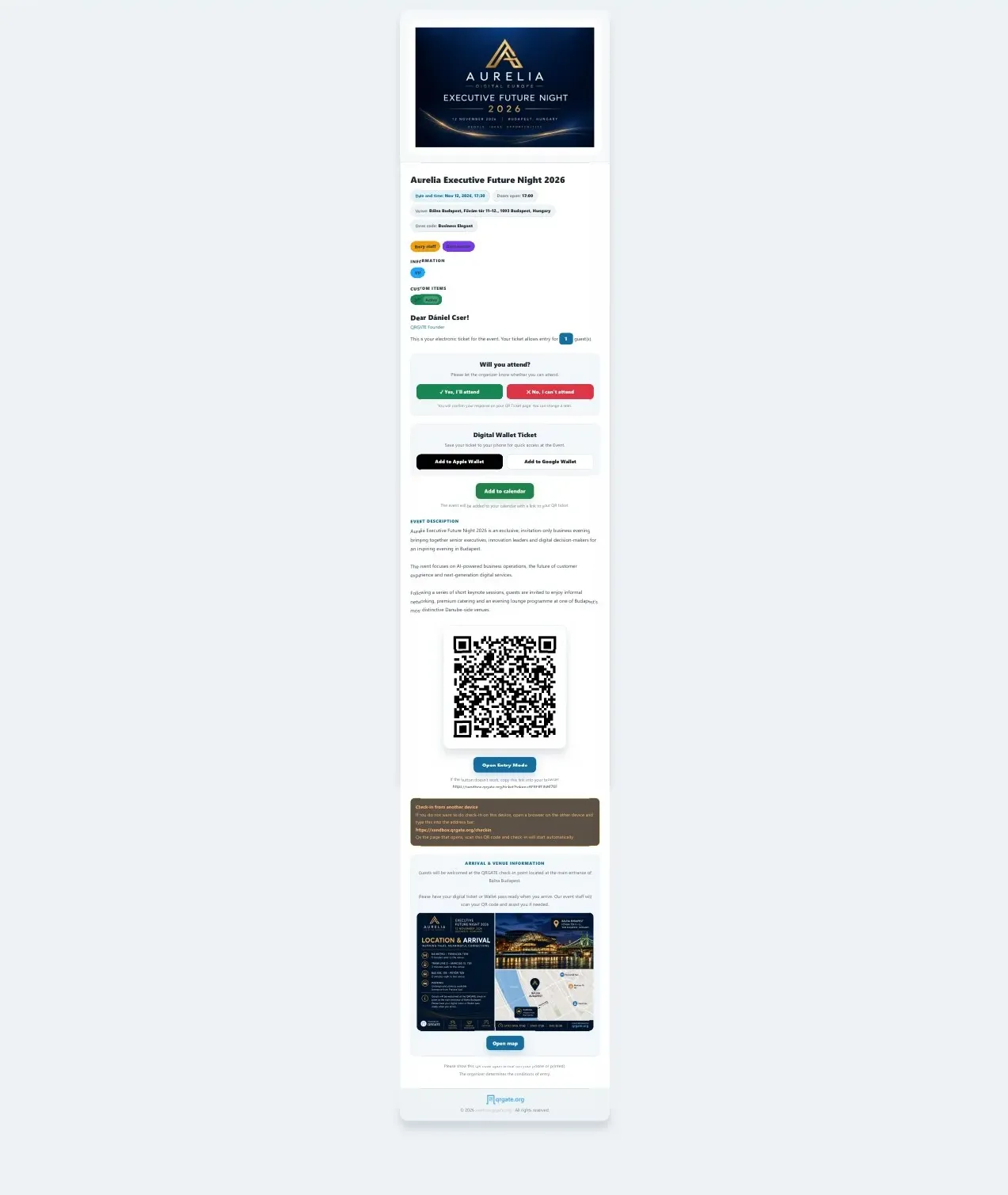 초대장 및 디지털 티켓